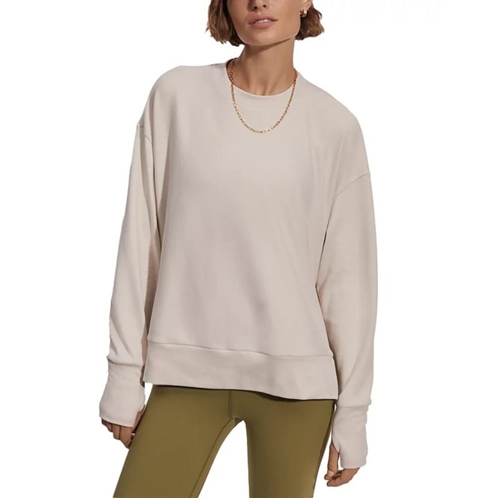 Varley Horton Side Zip Pullover Sweatshirts Long Sleeve Cement Mar Size S NWT